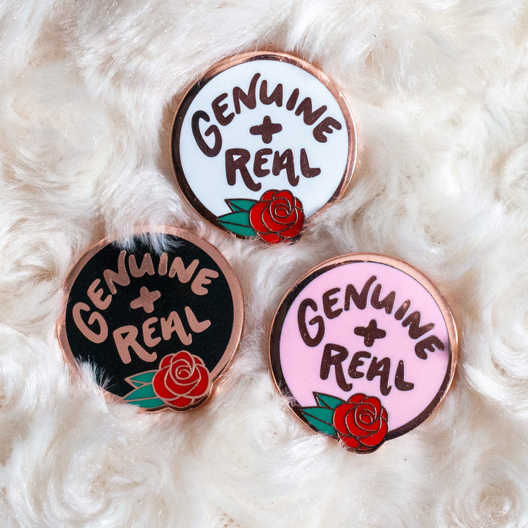 SO GENUINE AND REAL The Bachelor Enamel Rose Gold Pin