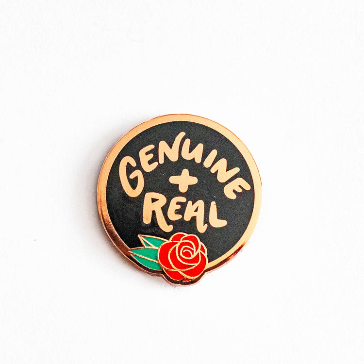 SO GENUINE AND REAL The Bachelor Enamel Rose Gold Pin