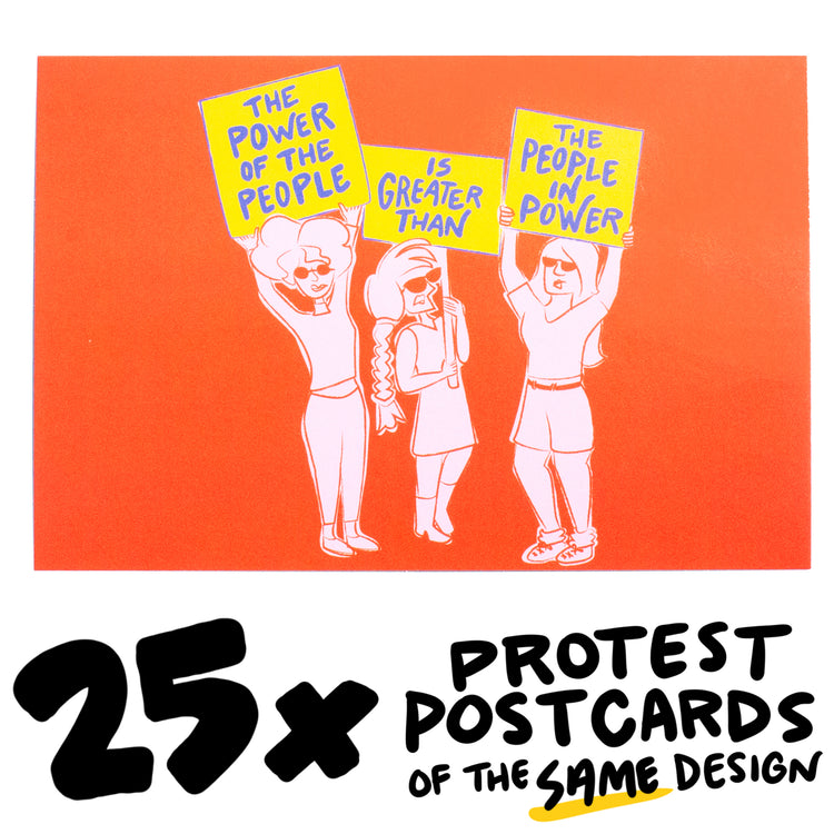 25x "Power of the People" Protest Postcard