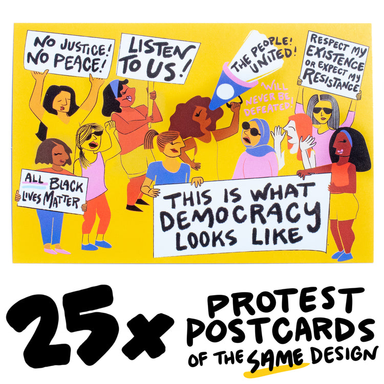 25x Rally Crowd Protest Postcard